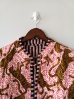 Veste bomber réversible à imprimé floral, col en V, sport et mode, pour l'extérieur, en tissu 100% coton