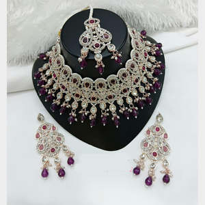 Juego de Collar de Diseño Jewelemarket con Piedras Austriacas Brillantes y Perlas, Joyería Fina-10575395BLP - Product Image 3