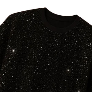 T-shirt personnalisé de luxe avec strass, tissu 100% coton brillant, effet cristal, logo personnalisé, streetwear tendance, tee-shirt de haute qualité unisexe - Product Image 2