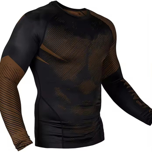 2026 Best Selling Custom Made Private Label Rash Guard Long Custom <b>Material</b> Breathable MMA Swimming Gear with Low MOQ - Product Image 2