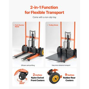 Transpallet Idraulico con Verricello per Sollevamento Materiali, Capacità di Carico 450 Libbre, Sollevamento Massimo 39,4 Pollici - Product Image 5