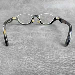Round Eyeglasses <b>Black</b> <b>Frame</b> with <b>Gold</b> Accents Craft Style Handmade Adjustable Design Eco-Friendly Buffalo Horn Material - Product Image 4