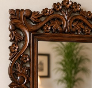 Brown Wall <b>Mirror</b> for Living Room Bedroom Hallway Home Decor Decorative Framed Wall Mounted <b>Mirror</b> - Product Image 6