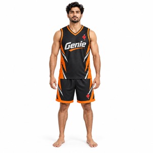 Conjunto de Uniforme de Baloncesto para Entrenamiento, Competencia y Práctica, Transpirable, Ligero, con Camiseta y Pantalones Cortos Deportivos para Equipo - Product Image 1