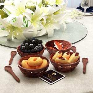 ตะกร้าผลไม้รูปแอปเปิ้ลทำมือจากไม้ชีแชมพร้อมหูจับ - ขายส่ง - Product Image 3