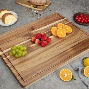 Tablas de Cortar Redondas de Madera con Asa, Tabla de Cortar de Cocina con Vetas de Madera Natural, Paquete Combinado - Product Image 6