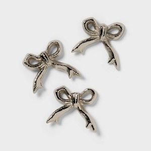 3 Piezas de Dijes de Lazo de Aleación de Zinc Plateado Contemporáneos para Decoración de Cumpleaños y Bodas - Product Image 1