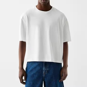 T-shirt Streetwear Homme en Coton 100% Coupe Classique Manches Courtes Imprimé Sérigraphié Motif Lettres Vierge Design Lourd – Vente en Gros - Product Image 2