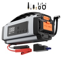 Démarreur de voiture d'urgence 8000 mAh avec pompe à air, gonfleur de pneus multifonctionnel portable et batterie externe pour véhicules