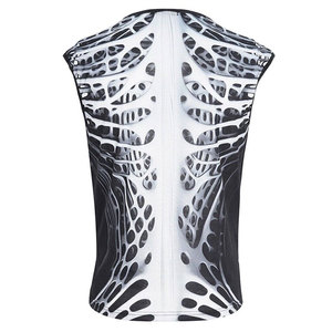 Hot Sell Men's Fashion Black <b>Gothic</b> Punk Streetwear Skeleton Print Vest Slim Fit Top Custom OEM ODM - Product Image 3