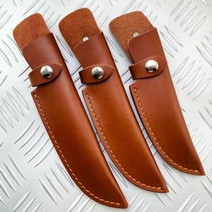 Funda universal de cuero de vaca duradero para cuchillo recto, funda de cuero para cuchillo de caza de hoja fija de acero de Damasco, madera, multi OEM - Product Image 4