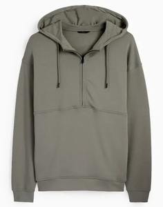 Sweat à capuche chauffant de haute qualité avec cordon de serrage, vente en gros, couleur unie vintage, broderie, pour hommes, coupe oversize - Product Image 1