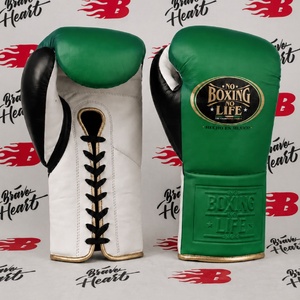 Gants de boxe tendance No Boxing No Life, noir et blanc, pour entraînement professionnel en cuir véritable, best-seller universel. - Product Image 5
