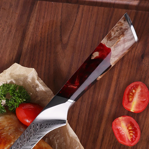 Couteaux à filet en acier Damas avec poignée confortable pour la préparation du poisson, couteau de cuisine en acier soudé à la main avec motif, lame flexible - Product Image 3