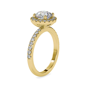 Anillo de moissanita certificado por IGI, anillo de compromiso de oro amarillo de 10K, anillo de boda de moissanita con corte brillante - Product Image 3