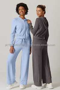 Ensembles pour femmes 100% coton du Pakistan, personnalisables OEM/ODM, tenues 2 pièces, décoration en dentelle, pantalon de survêtement, survêtement, jogging - Product Image 4