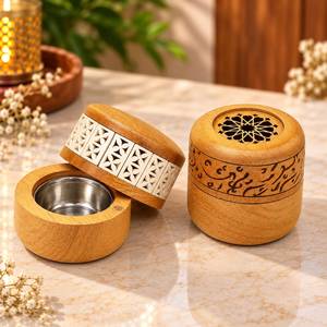 Brûleur de Bakhoor Traditionnel en Résine et Bois, Porte-Madkhan Arabe, Encens Oud, Parfum Religieux, Fait Main, Ramadan, Aïd, Qualité Premium - Product Image 2