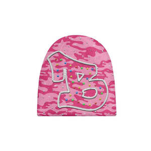 Gorro de Invierno Premium 2026, Diseño a Cuadros, Bordado 3D, Detalles de Pedrería Brillante, Tejido Grueso y Cálido, con Puño Elástico - Product Image 3