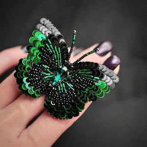 Artistic Floral Beaded Embroidery Brooch Handmade Decorative Jewelry Gift for <b>Women</b> and Girls - Product Image 5