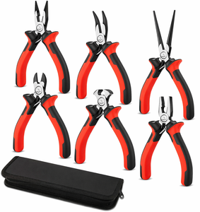Mini Stainless Steel <b>Pliers</b> <b>Set</b> 6PCS Precision Jewelry Making Tools Needle Nose Long Nose Cutter Kit for DIY Craft Electronics - Product Image 1