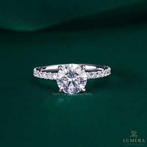 แหวนเพชรทรงกลมขนาด 6.25 มม. ทอง 9K/10K/14K/18K คุณภาพสูง พร้อมใบรับรอง IGI ของขวัญสุดหรูสำหรับทุกเพศ - Product Image 4