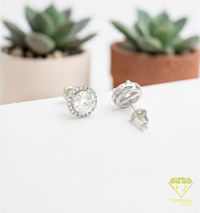 Pendientes Clásicos de Lujo con Diamantes de Moissanita VVS en Plata de Ley 925, Corte Redondo, Joyería Fina - Product Image 5