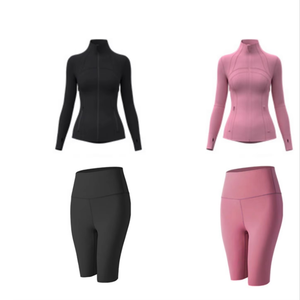 Ensemble de yoga 2 pièces confortable pour femme : short uni et haut de sport respirant à séchage rapide, taille haute, pour fitness et entraînement - Product Image 3