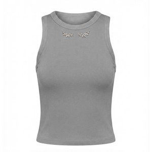 Camiseta sin mangas de alta calidad para mujer, sexy, de algodón tejido, para entrenamiento y fitness, sin tirantes, de secado rápido y transpirable. - Product Image 4