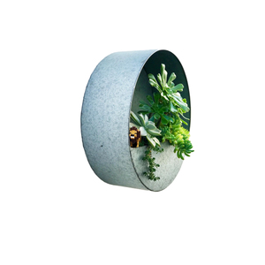 Jardinière murale ronde en métal galvanisé, arrangement moderne de jardinières suspendues pour la décoration intérieure de la maison et du bureau, accessoires de jardin - Product Image 5