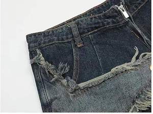 Shorts en jean pour hommes style streetwear été 2026 – Jorts personnalisés amples et déchirés – Shorts en jean respirants et décontractés pour hommes - Product Image 6
