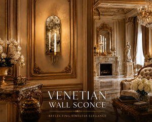 Luxury Venetian Baroque <b>Wall</b> <b>Sconce</b> Decorative <b>Wall</b> <b>Light</b> with Handcrafted Mirror Detailing, Elegant Brass Finish, - Product Image 6