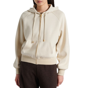 Sudadera con capucha y cremallera personalizada para mujer, 100% algodón, de alto gramaje, informal, para primavera/otoño/invierno, ropa deportiva, ODM, logotipo frontal, transpirable - Product Image 1