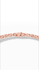Contemporary Round And Marquise Cut Lab Grown <b>Diamond</b> Tennis Bracelet 10K Gold Luxury Fine <b>Jewelry</b> Wholesale Manufacturer - Product Image 2