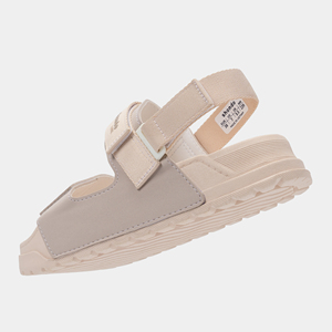 Sandales plates pour femmes Shondo Lite, bout ouvert, dessus en textile, fermeture à boucle et crochet, semelle EVA rembourrée, été, décontractées, beige - Product Image 3