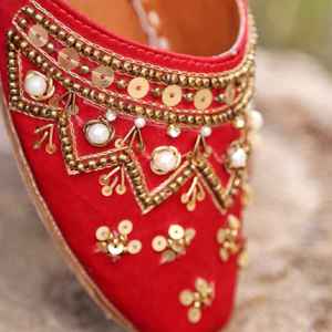 Comfortable Khussa for Girls Handmade Flat Anti Slip Punjabi Pakistani <b>Shoes</b> for Women - Product Image 5