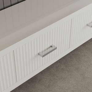 Mobile TV Bianco Lucido 200x35x45 cm, Elegante e di Grandi Dimensioni - Product Image 4