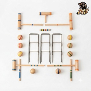 ค้อนไม้แข็งหลากสีอุปกรณ์กีฬามืออาชีพสำหรับสวน Croquet - Product Image 4