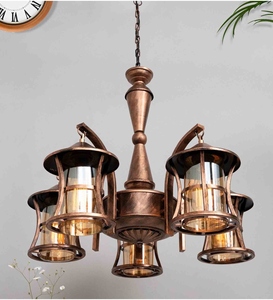 Lustre Lanterne Antique en Cuivre en Gros, Suspension Vintage en Verre, Prix Usine, Lampe Suspendue Rétro Classique - Product Image 3