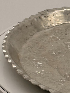 Plateau de service rond en aluminium poli, style vintage, en métal argenté, pour bijoux, cosmétiques, rangement de vanité, passe au lave-vaisselle, vaisselle de table - Product Image 4