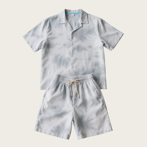 Conjunto elegante de ropa para vacaciones de verano para hombre, camisa estampada de manga corta transpirable y pantalones cortos a juego, conjunto moderno de dos piezas - Product Image 1