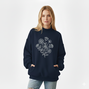 Pull molletonné oversize imprimé pour femme, col montant, hiver, doux, chaud, respirant, écologique, séchage rapide, coupe décontractée, durable et confortable - Product Image 1