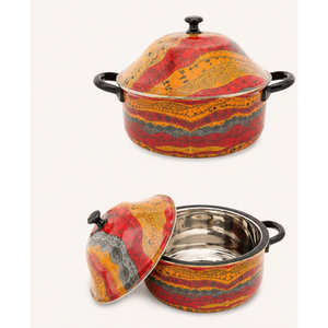 หม้อตุ๋นสเตนเลสเคลือบลายหรูหรา เก็บความร้อนสองชั้น สำหรับร้านอาหาร - Product Image 1