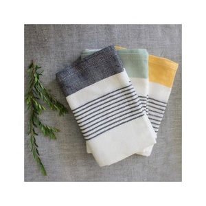 Top Notch Modern Embroidered Checked Large Size 100% Cotton Pure Custom Beige Colour High Quality Dish Towels for Dinner Events - Product Image 2