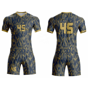 เสื้อฟุตบอลสีดำขาวแบบกำหนดเอง/ลายเรียบ ซับลิเมชั่น แห้งเร็ว ระบายอากาศได้ดี ชุดทีม พิมพ์หมายเลข แขนสั้น - Product Image 4