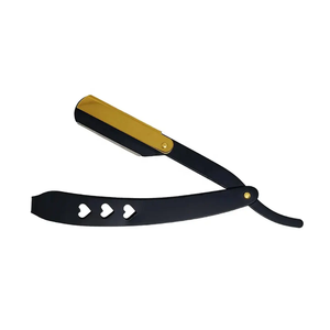 Nueva Llegada: Navaja de Barbero de Acero Inoxidable Negro con Mango de Plástico Sólido Sostenible, Profesional y Segura, con Cuchillas de un Solo Filo - Product Image 4