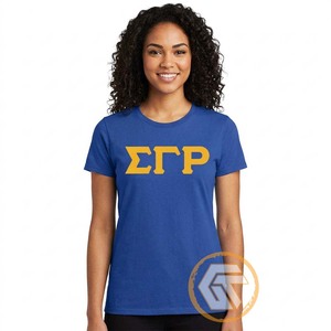 Vente en gros GREEK TREASURES Sigma Gamma Rho Sorority T-shirt décontracté d'été pour femme 100% coton écologique respirant anti-UV séchage rapide - Product Image 2