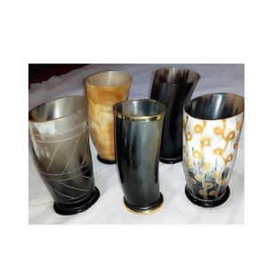 Viking Drinking Horn Glass Best Quality Natural <b>Handmade</b> Horn Glass Set Buffalo & Ox Horn Made for customized logo - Product Image 1