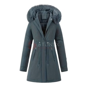 Nouvelle conception, manteau d'hiver de haute qualité pour femmes, parka slim à capuche, vêtements d'extérieur chauds, tricotés, 100% polyester, personnalisable - Product Image 1