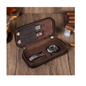 Custom Luxury Hexagon PU Leather Single <b>Watch</b> Case Portable Travel <b>Watch</b> Storage Box Organizer Roll with Logo for <b>Men</b> Organizer - Product Image 4
