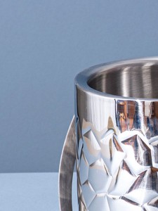 Stainless Steel Ice <b>Bucket</b> <b>with</b> <b>Lid</b>, Hammered Ice Cooler <b>with</b> Handle for Hotel & Home - Product Image 2